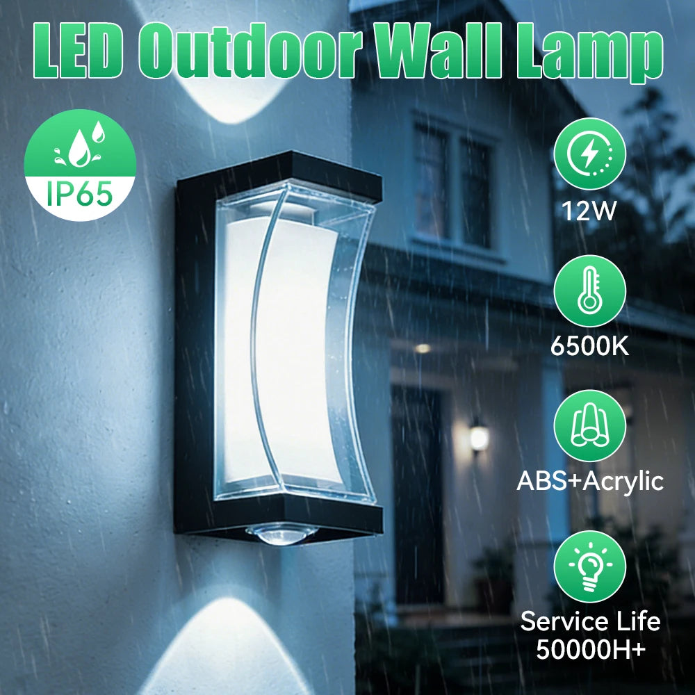 Outdoor Wall Light 85-265V IP65 Waterproof 25W 12W Garden Corridor Balcony wall lamp courtyard Decor Warm Light exterior Stairs