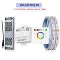 5m 10m 20m RGB+CCT LED Strip 24V 5050 Colorful+Dual White Flexible Dimmable Room Party Light Decor RF Touch Remote Control Kit