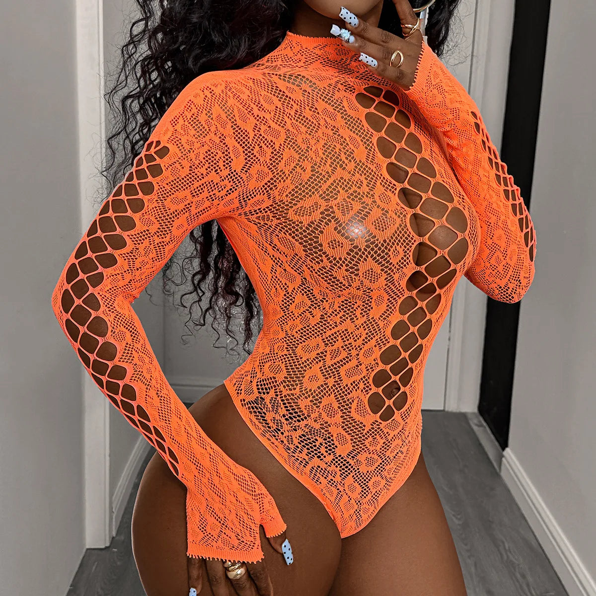 Hot Sexy Lingerie For Woman Fishnet See-through Bodysuit Fancy Lace Underwear Porn Costume Bodystockings Mesh Bikinis Erotic