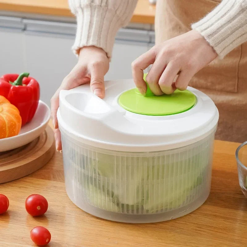 Lettuce Drain Basket  Multifunctional Household Manual Vegetable Dehydrator - Salad Spinner with Fruit,  Home Kitchen Gadgets
