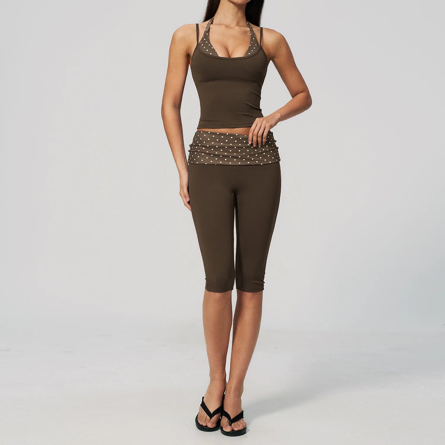 Summer 2PCS Yoga Set Women's Tracksuit Fashion Polka Dot And Striped Workout Sets Gym Outfits High Waist Butt Lift Yoga Clothes