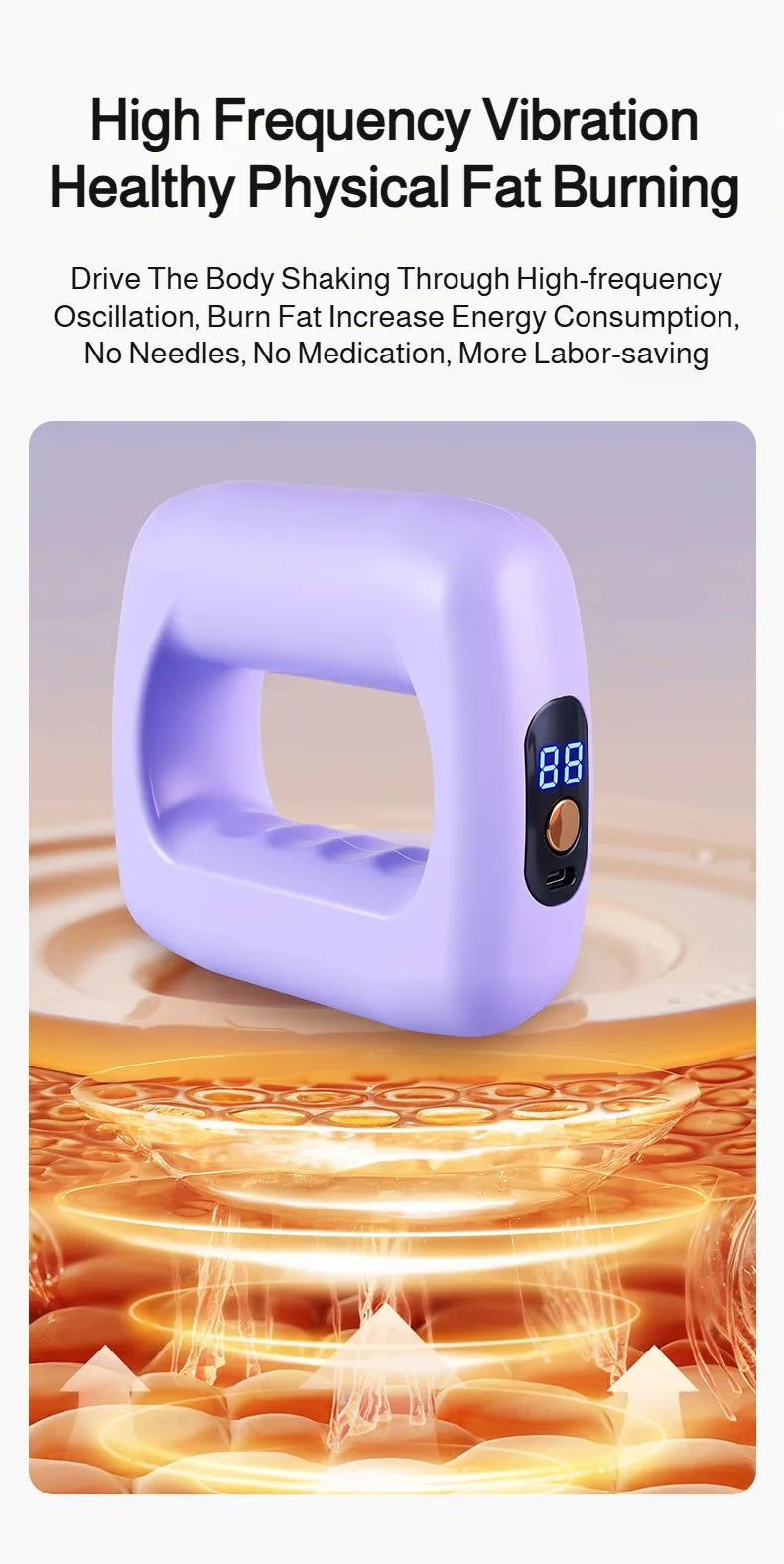 Mini Fat Shaking Massager USB Rechargeable Vibrating Muscle Relaxation Body Slimming Massage Device Portable Fitness Tool