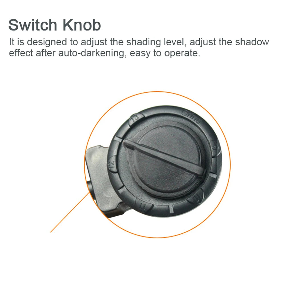 Solar Welding Facemask Auto Darkening Heat Insulation Head-mounted Large View Automatic Dimming Face Shield Arc Welding Helmet