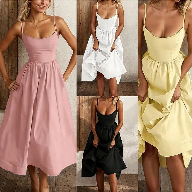 Summer Strapless Tube Top Dress Casual Solid Sleeveless Dresses Jumpsuit Playsuit