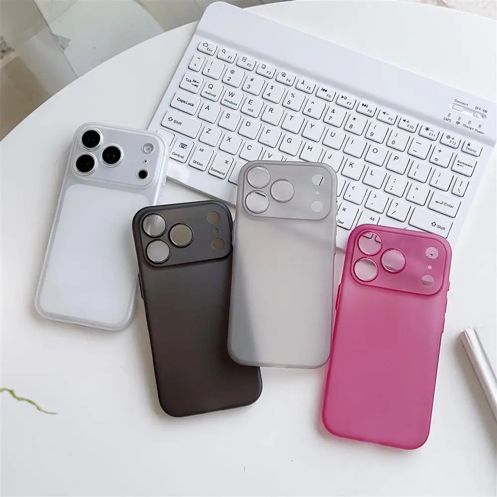 Luxury Slim Translucent Case For iPhone 17 Air 16 15 14 13 12 Pro Max Plus Camera Protect Shockproof Matte Clear TPU Soft Cover