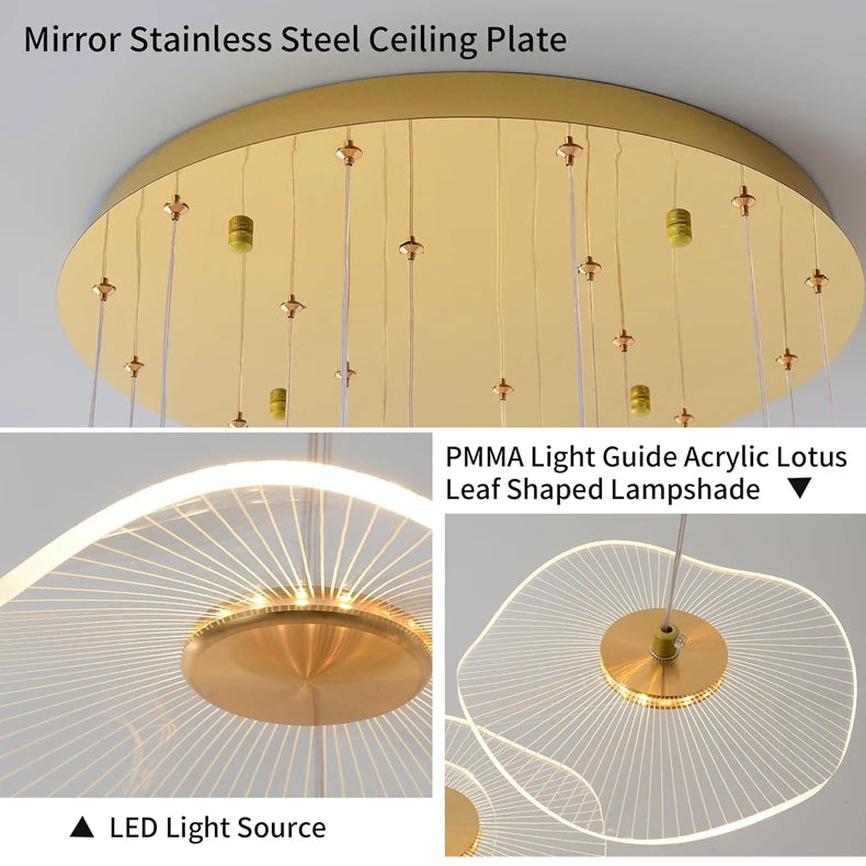 Modern LED Stair Chandeliers For Living Room Dining Room Pendant Lights Home Decoration Indoor Lamps  Hanging Lighting Fixtures