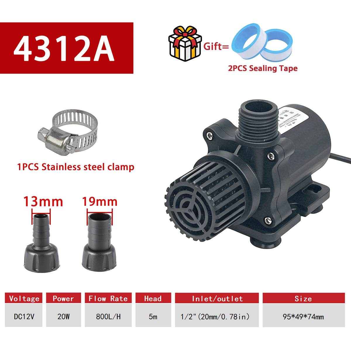 DC Brushless DC Submersible Pump 12V Filtration Circulation Pump Is Suitable for Hydroponic Water Dispensers