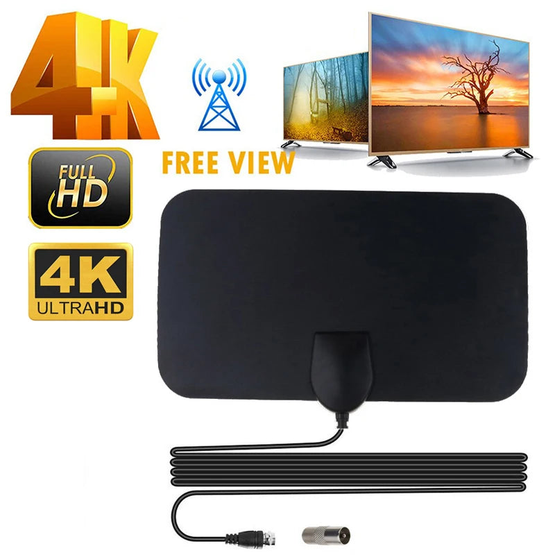 TV Digital Box Antenna Booster Hign Gain High Definition Aerial HD Flat Indoor Active Aerial For Car Antenna RV Travel Smart TV