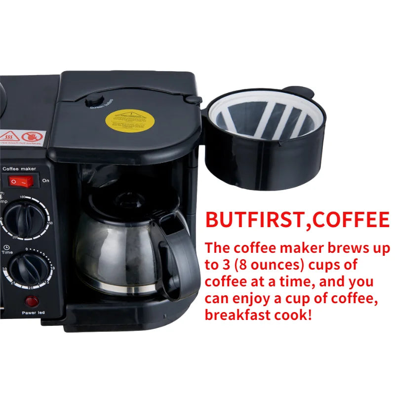 Factory direct sales Spot 3 in 1 Breakfast Station Oven Coffee Machine Household Multifunctional 3 in 1 Breakfast Machine