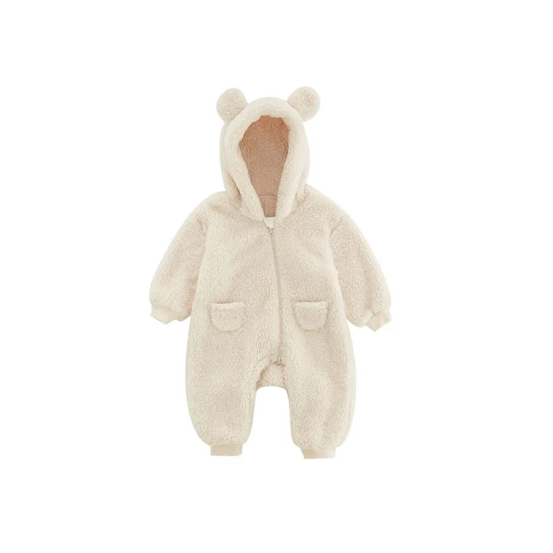 Baby Rompers Newborn Baby Boys Fleece Cotton Jumpsuit For Baby Girls Hooded Romper Infant Christmas Costumes 0-18M