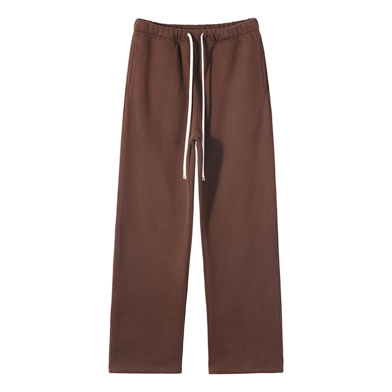 ZODF 2025 Men Casual Winter 350sm Fleece Pants Unisex Loose Soft Comfortable Sport Solid Straight Trousers HY0643