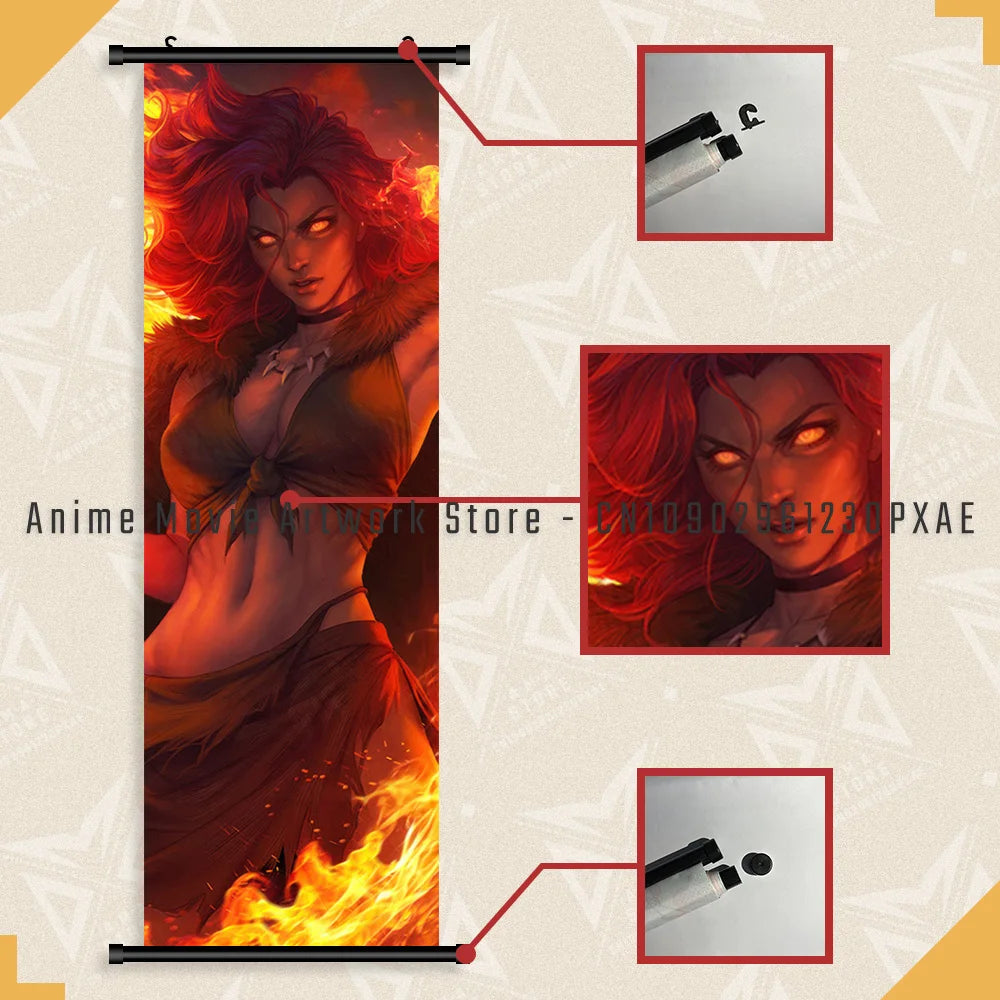 Marvel X-Men Phoenix Character Home Decor Anime Superhero Wall Art Hanging Painting Canvas Print Scrolls Picture Movie Poster