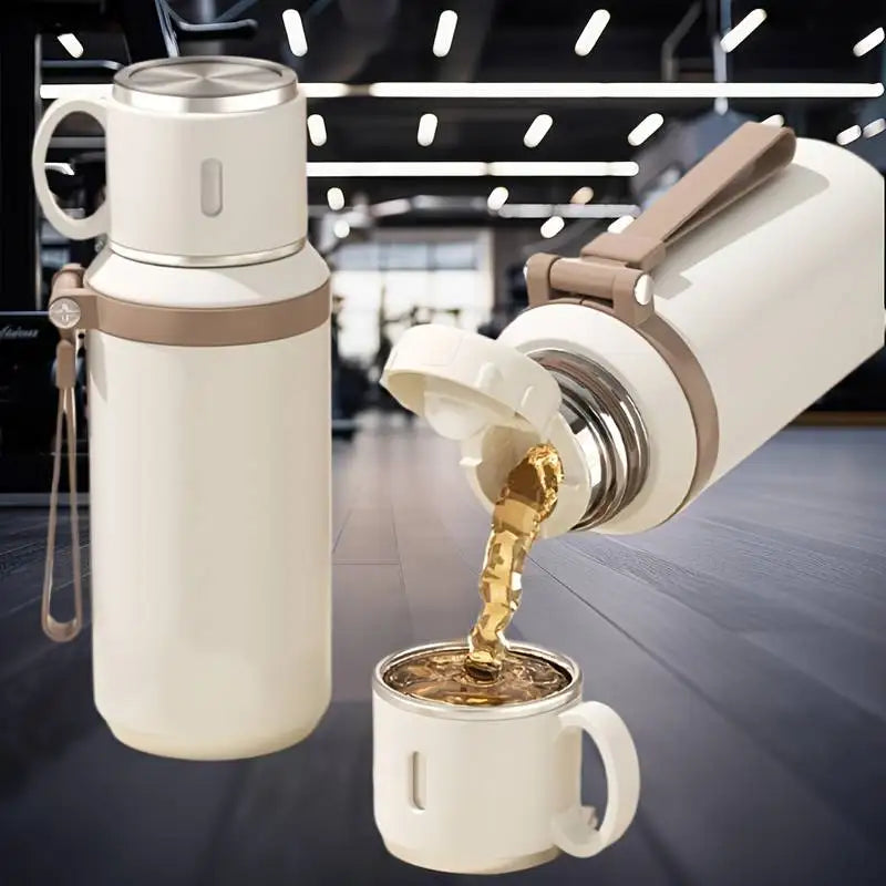 600ml Stainless Steel Coffee Cup Travel Thermal Mug Leak-Proof Thermos Bottle Tea Coffee Mug Office Business Style Thermos