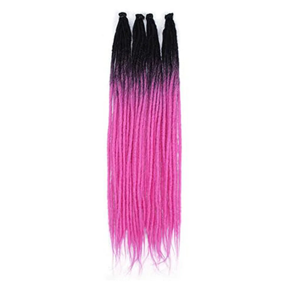 Dreadlock Extensions, 22" Brown to Blonde Synthetic Crochet Dreads Extensions 100% Handmade Single Ended Dreads Thin 0.6cm Width