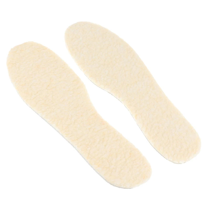 1 Pair Of Aluminum Foil Lamb Wool Insoles For Winter Warm Moisture-Proof Soft Sweat-Absorbing Breathable Plus Velvet Insoles
