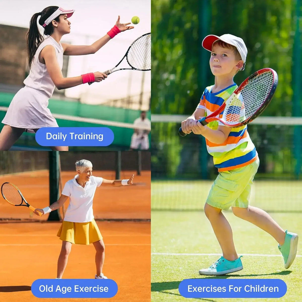 1G-Portable Tennis Rebounder Kit Tennis Trainer Rebound Ball Solo Training Equipment 1 String Balls for Beginners Exercise