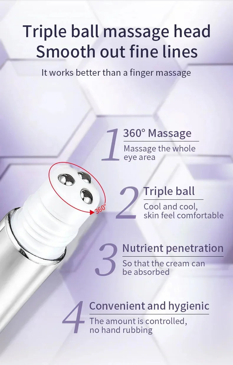 Anti Wrinkle Anti Dark Circle Eye Cream Roller Massager Moisturizing Eye Bags Anti Aging Hyaluronic Acid Eye Skin Care Products