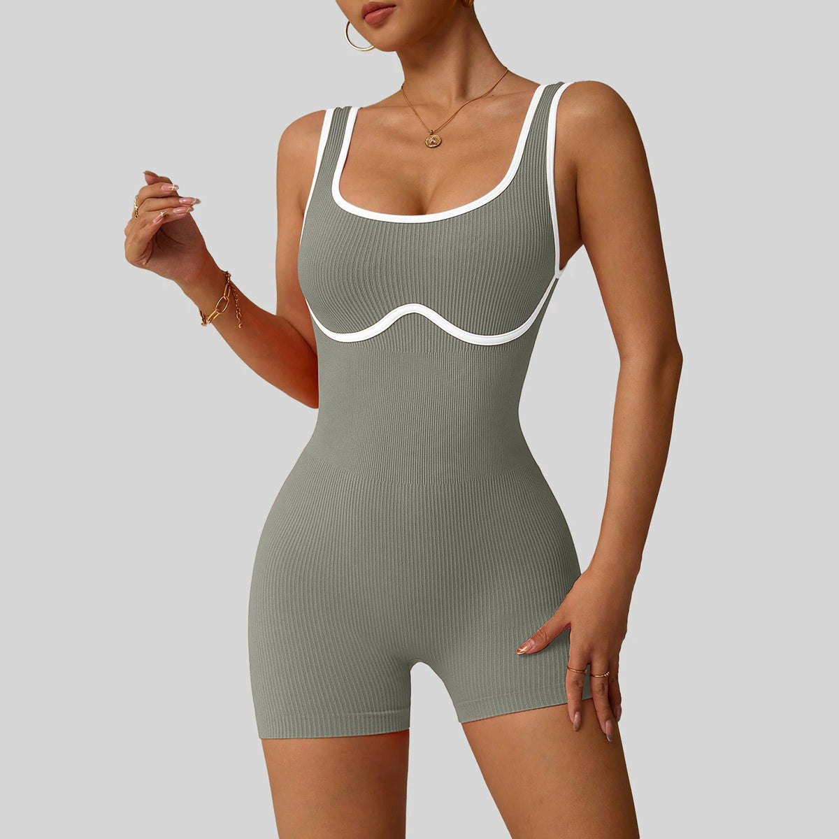 Women's Seamless One-Piece Yoga Bodysuit, High-Waisted Aerial Dance Leotard with Crossover Back, Color Block Sportswear for Pila