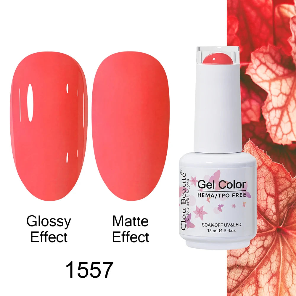Clou Beaute HEMA TPO FREE Caramel Brown Wine Red Coffee Gel Nail Polish High Pigment Autumn Nail Art Full Coverage UV Varnish