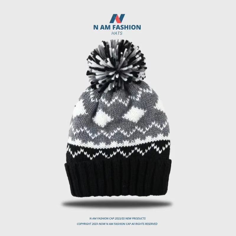 2024 skiing Cashmere Woman Winter Hat Autumn Beanies With Pompom Warm Wool Skullies fashion acrylic beanies winter hat