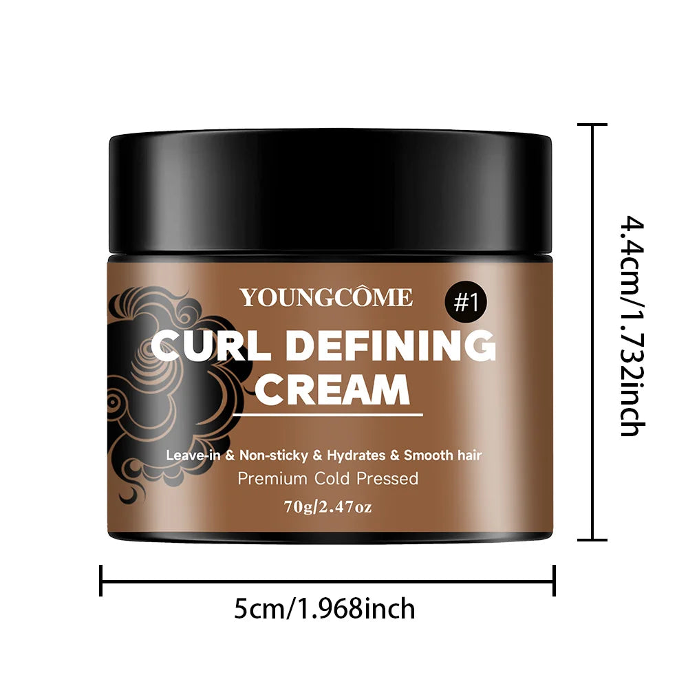 Black Castor Oil Curl Defining Cream Non-stick Hydrates & Eliminates Frizz, Hair-Smoothing Anti-Frizz Cream to Define Quick Repa
