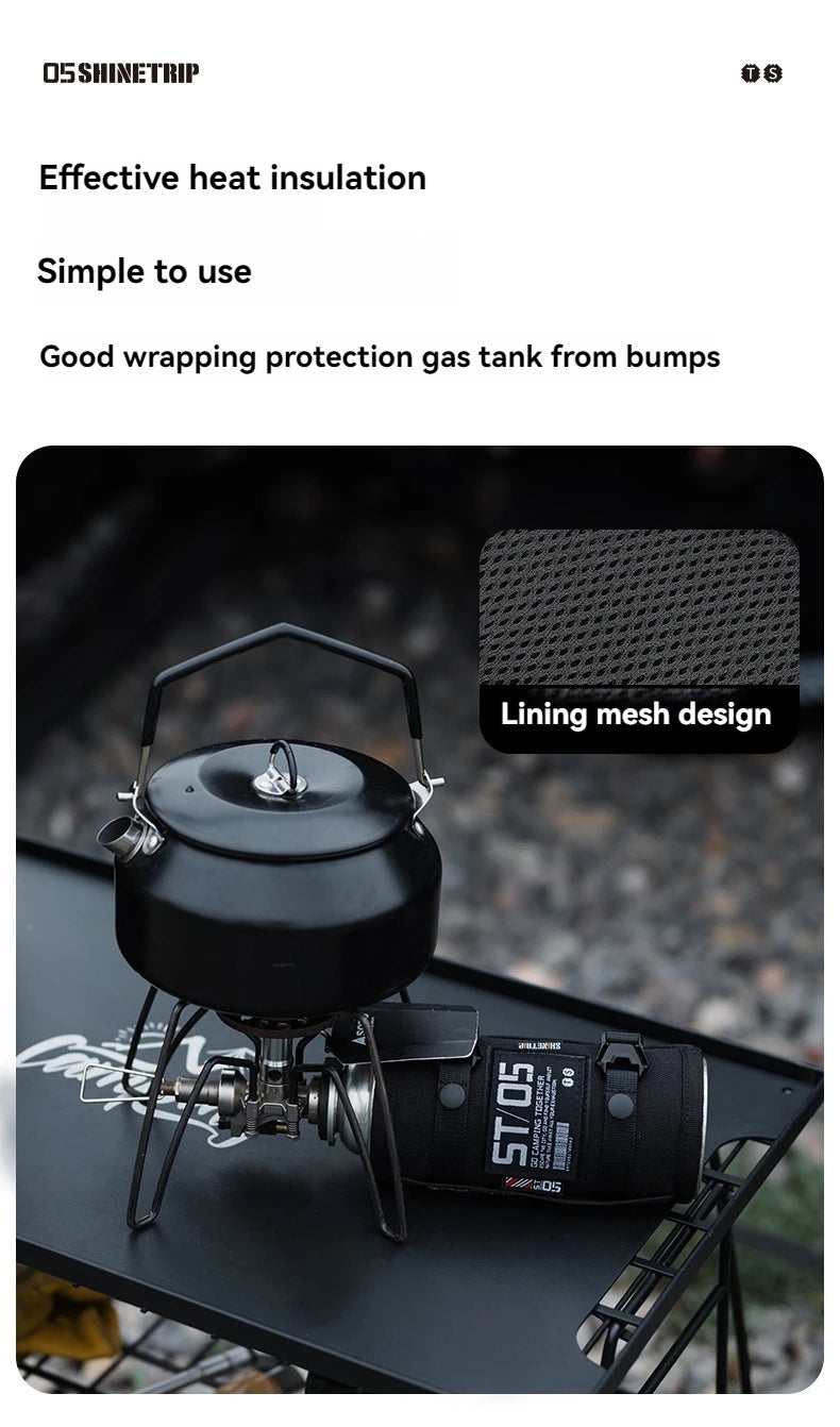 Blackened Gas Cylinder Protective Cover Outdoor Series Anti-Collision Camping Decoration Storage for Camping Gear