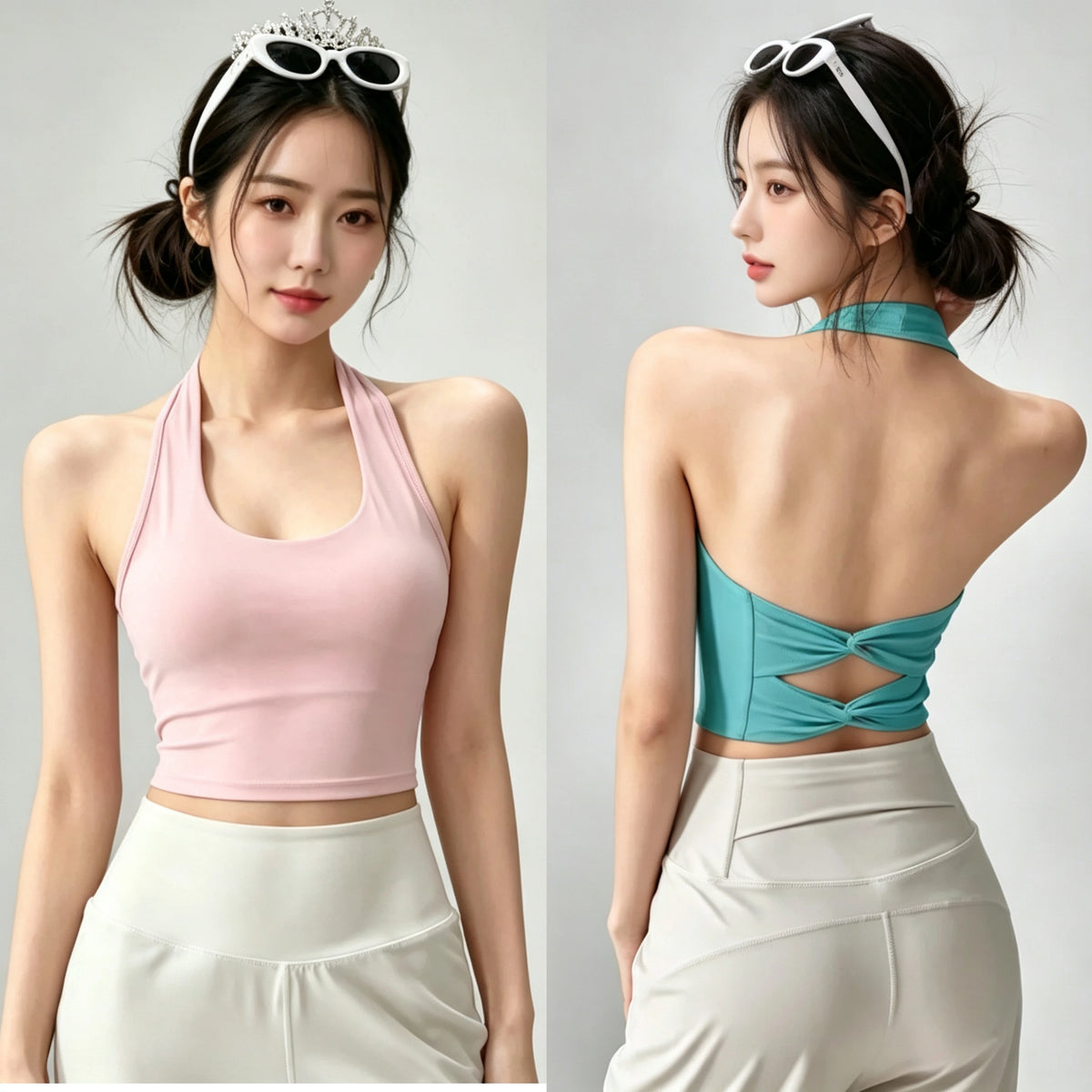Women's Halter Neck Strap Fitness Bra Sexy Backless Gym Workout Yoga Bra Crop Top Sports Bras for Active Wear