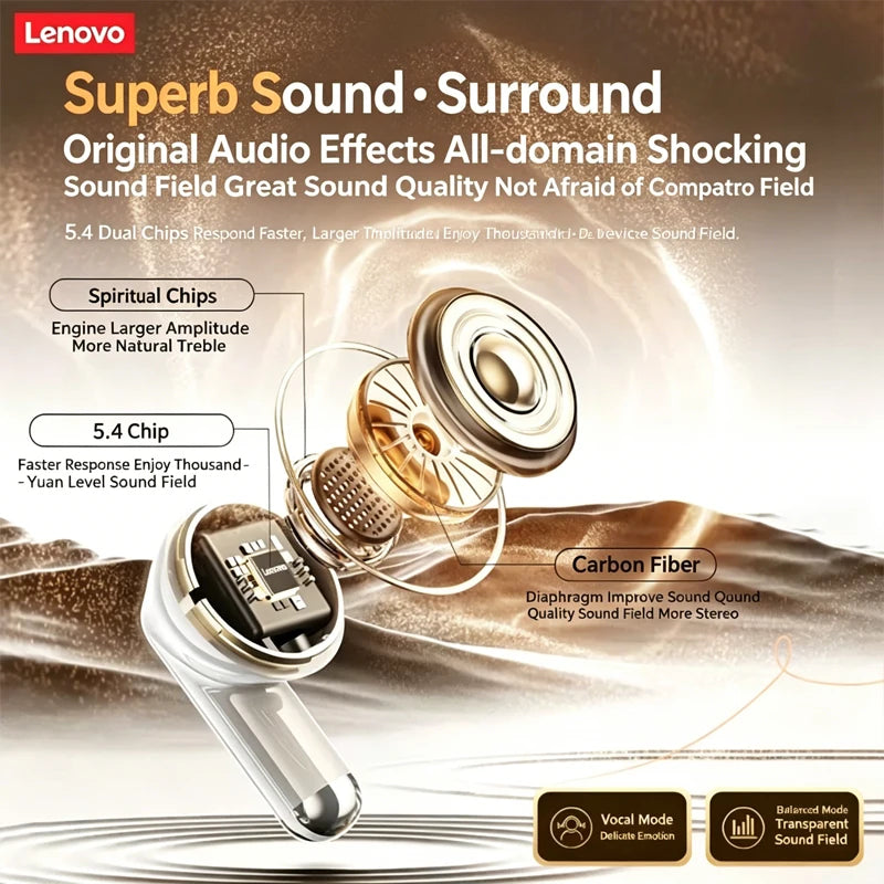 Lenovo TA210 Wireless Bluetooth Earphones Comfortable Fit Sweatproof In-Ear HiFi Sound Low Latency Gaming Headsets Sport Earbuds