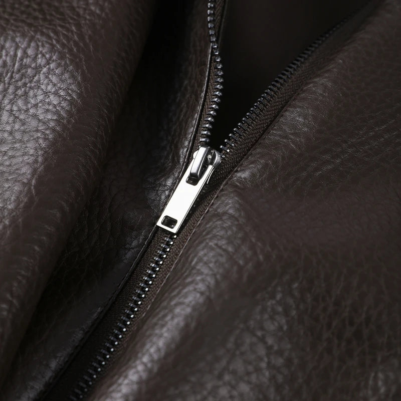 High Street Leather Jackets Women's Casual Double-breasted Turn Down Collar Loose Coats Elastic Waist 2026 Autumn New Outwear