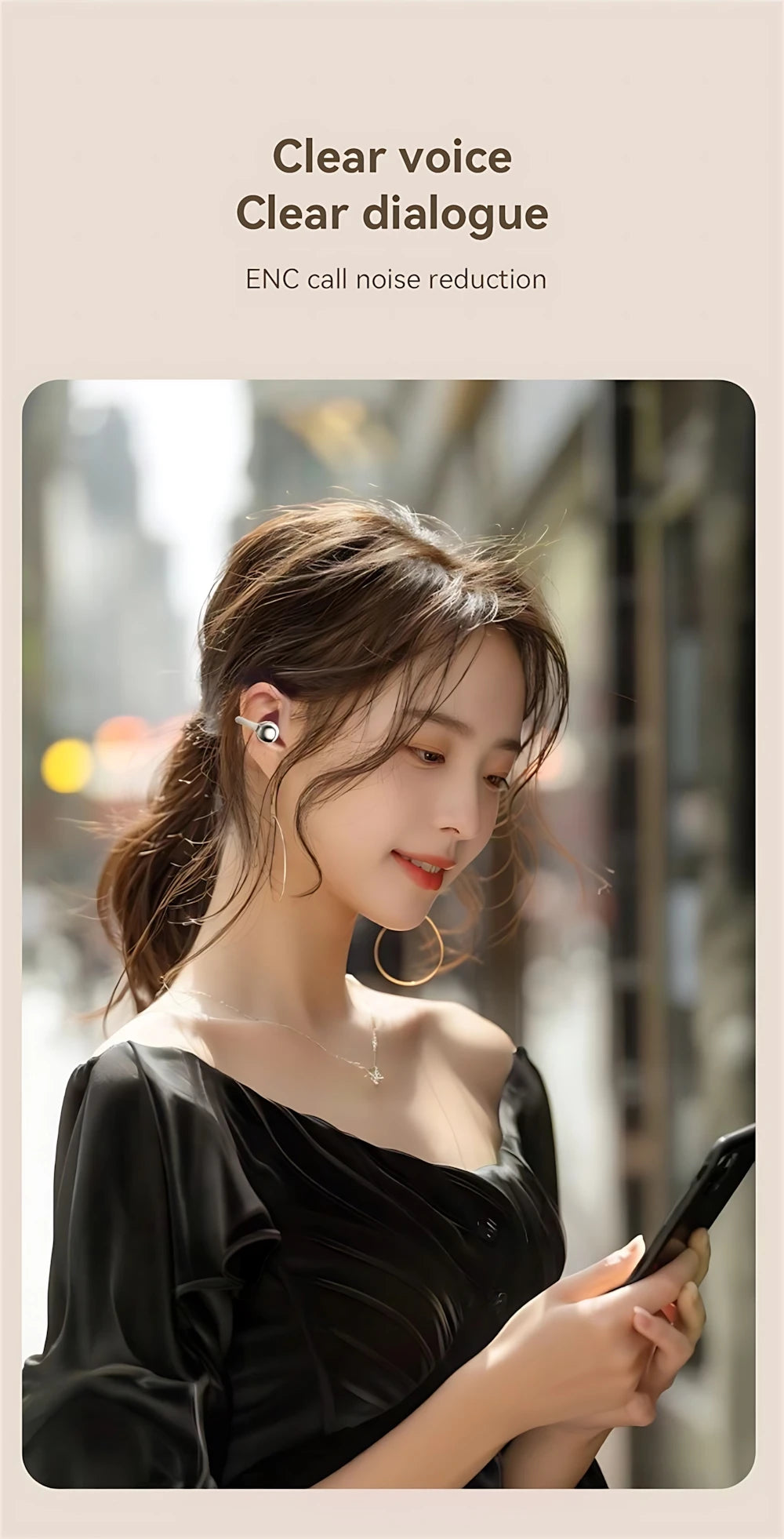 OWS Wireless Headphones Fone Bluetooth Headset With Mic Handsfree Noise Canceling Earphones Clip Ear Music Sports Gaming Earplug