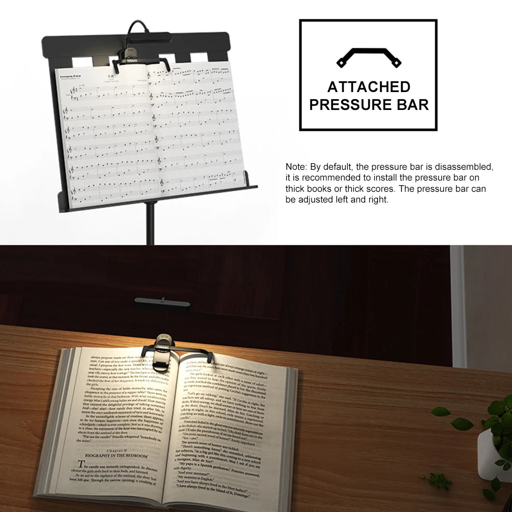 3 Color 14 LED Music Stand Light Adjustable Clip-on Piano Light USB Rechargeable Mini Desk Lamp Portable Reading Light Book Lamp