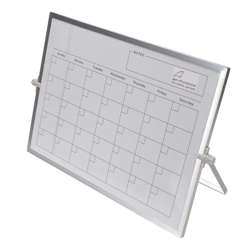 Calendar Whiteboard Dry Erase Calendar 30x40cm Double Sided Magnetic Desktop White Board Calendar Monthly Planner with Stand