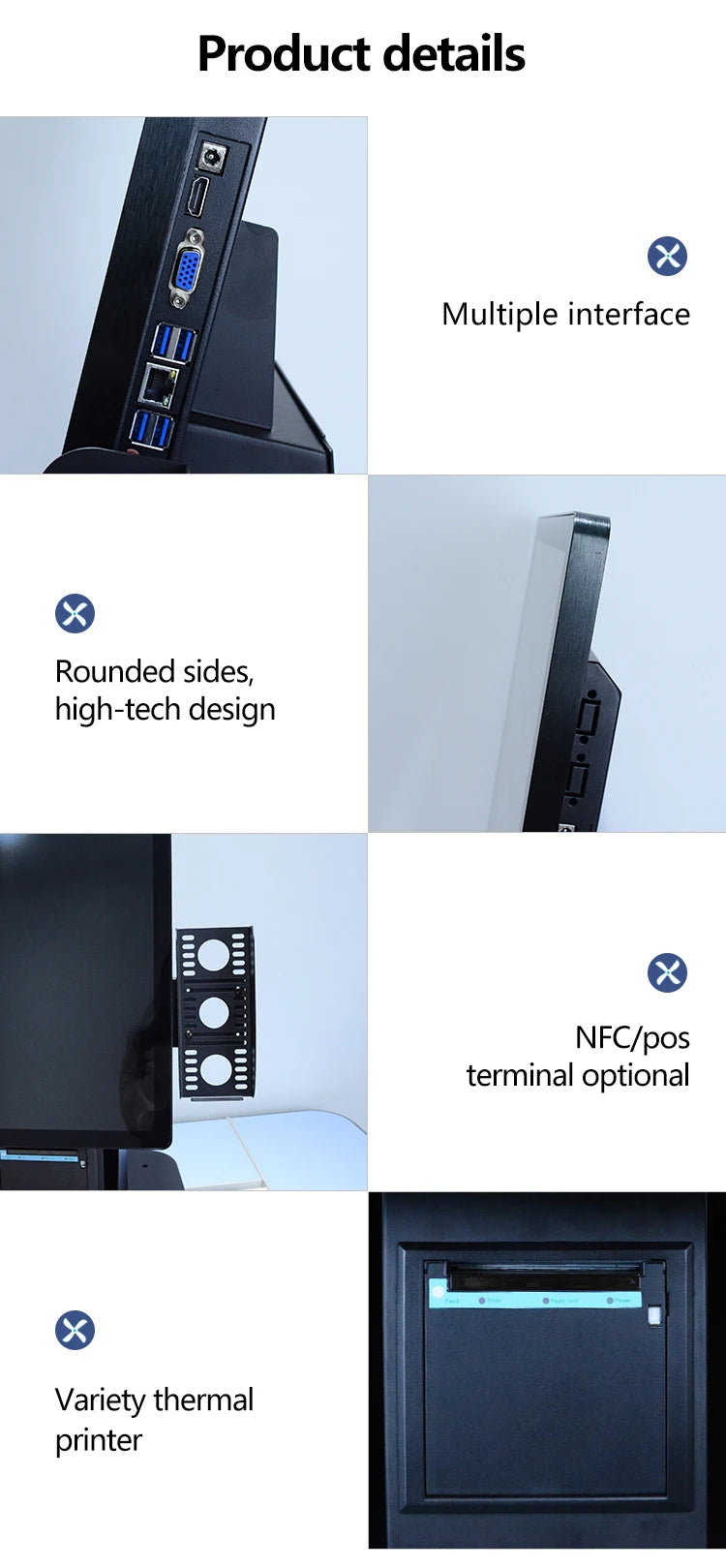 Hot Selling QR Code Scanner 21.5 Inch All in One Self Order Kiosk Android Desktop Customized Payment Kiosk