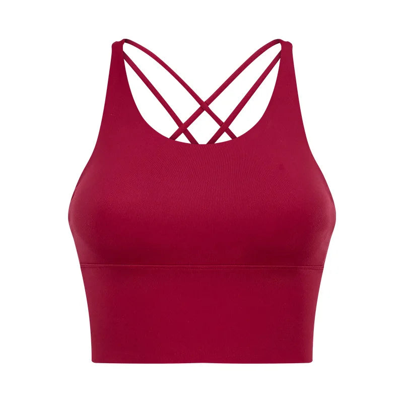 New Style Sports Bra: Shock-Absorbing, Sexy Open-Back, Thin-Strap Tank Top for Women's Yoga