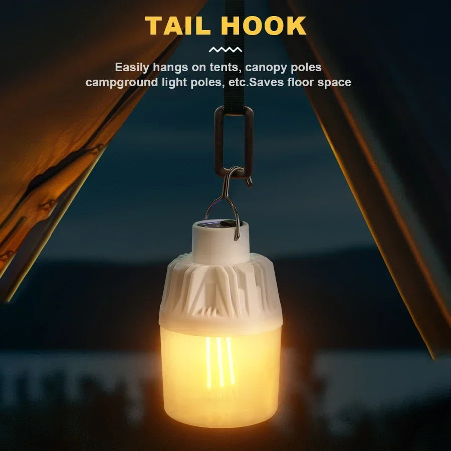 LED Camping Lights Rechargeable Flashlights 4 Lighting Modes Lamp Outdoor Portable Emergency Torch Hanging Lantern