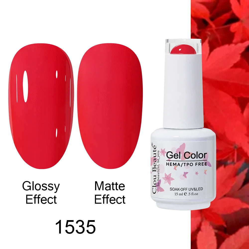 Clou Beaute HEMA TPO FREE Caramel Brown Wine Red Coffee Gel Nail Polish High Pigment Autumn Nail Art Full Coverage UV Varnish