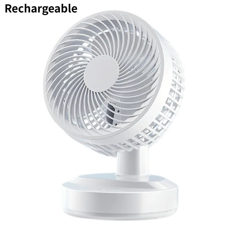 Air circulator fan, USB mini fan, quiet operation, long battery life, small oscillating rechargeable fan, portable.