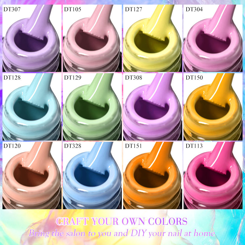 MEET ACROSS 6/8Pcs Set Glitter Gel Nail Polish Autumn Winter Nail Art Varnishes Semi Permanent Soak Off UV Gel Kit Nails Lacquer