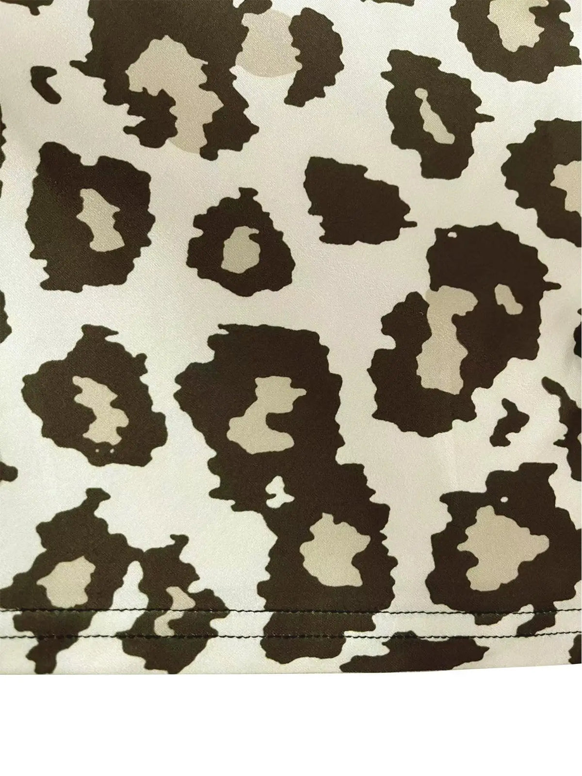 Summer New Leopard Print Short Sleeve Dress Waist-Cinching Commute round Neck Slim Fit Women's Fashion Dress