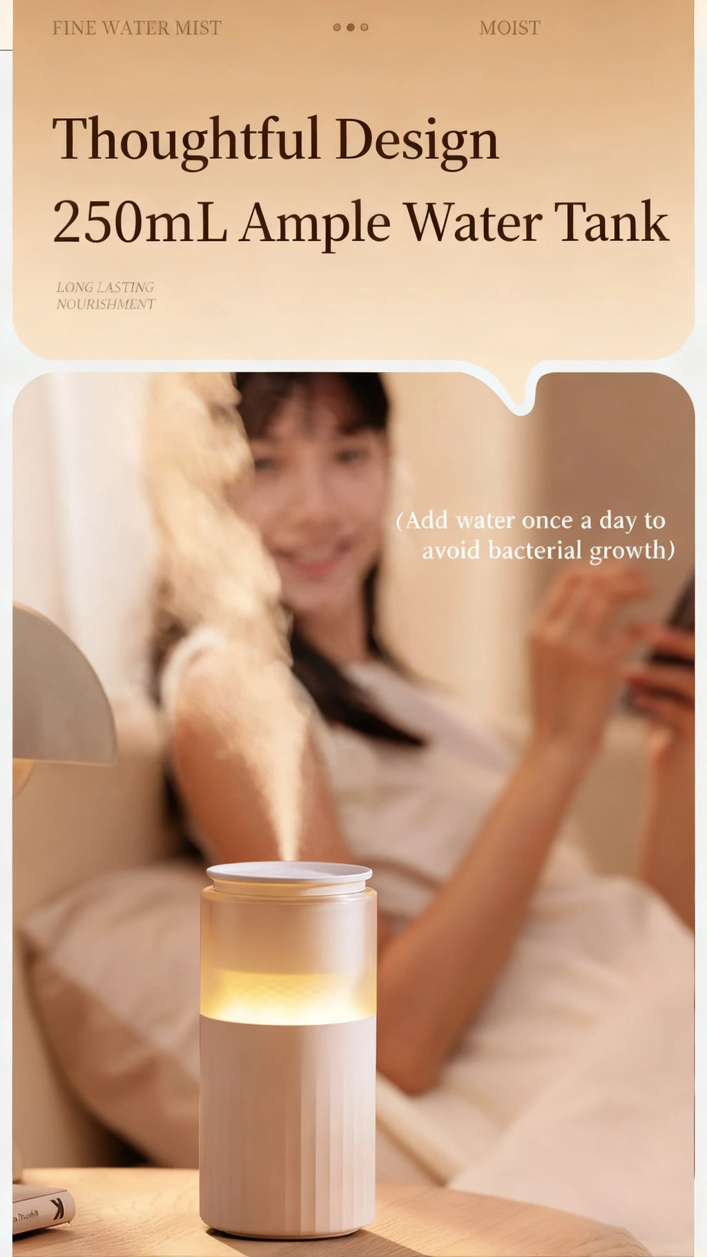 High Quality Colorful Humidifier Rotation Adjustment Night Light 250ML Essential Oil Air Humidifier
