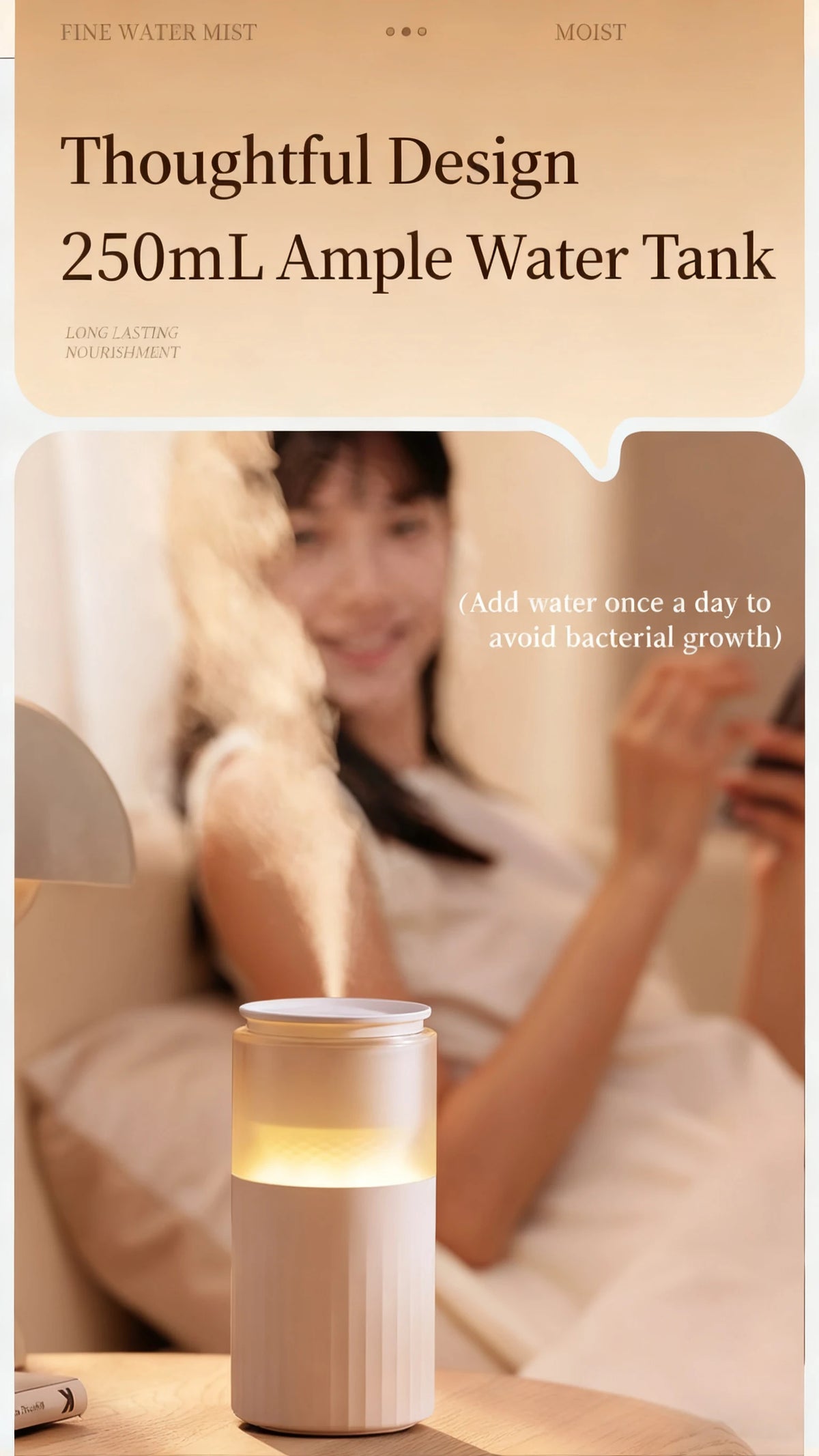 High Quality Colorful Humidifier Rotation Adjustment Night Light 250ML Essential Oil Air Humidifier
