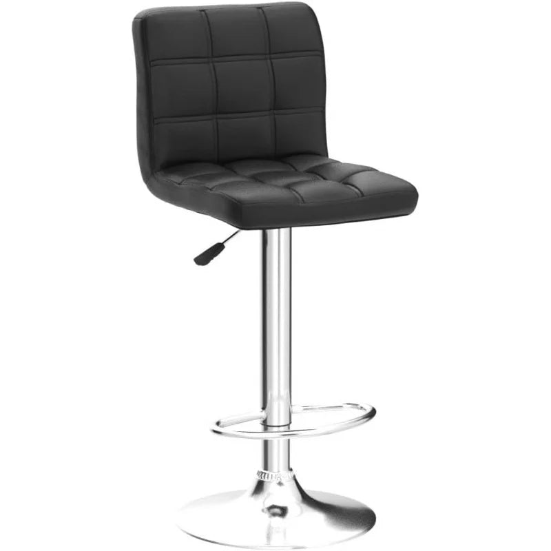 Kitchen double bar stool set, PU leather rotating adjustable tabletop height rotating stool, square backrest, 2 pieces