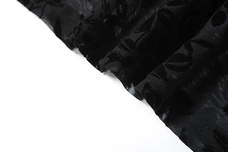 Weird Puss See Through Dress Women Backless Hollow Flower Print Patchwork Solid Sleeveless Sexy Midnight Clubwear Party Vestidos