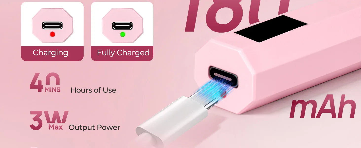 Cordless UV/LED Nail Lamp Set Handheld Light with Stand LCD Display Rechargeable USB Gel Nail Dryer for Quick Curing