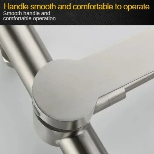 Stainless Steel Kitchen Faucet Wall Mounted Cold and Hot Tap Bathroom Basin Sink Faucet Universal Rotation Splash Proof Faucet