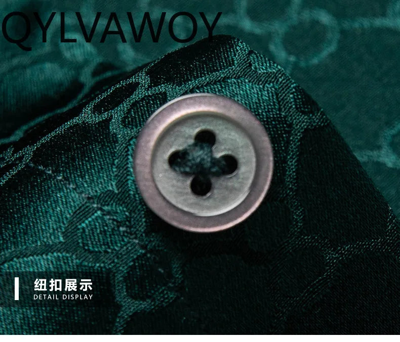 QYLVAWOY New Men's Shirts Summer Tops 92% Real Mulberry Silk Shirts Lapel Short Sleeve Stylish Clothes for Man Business Casual