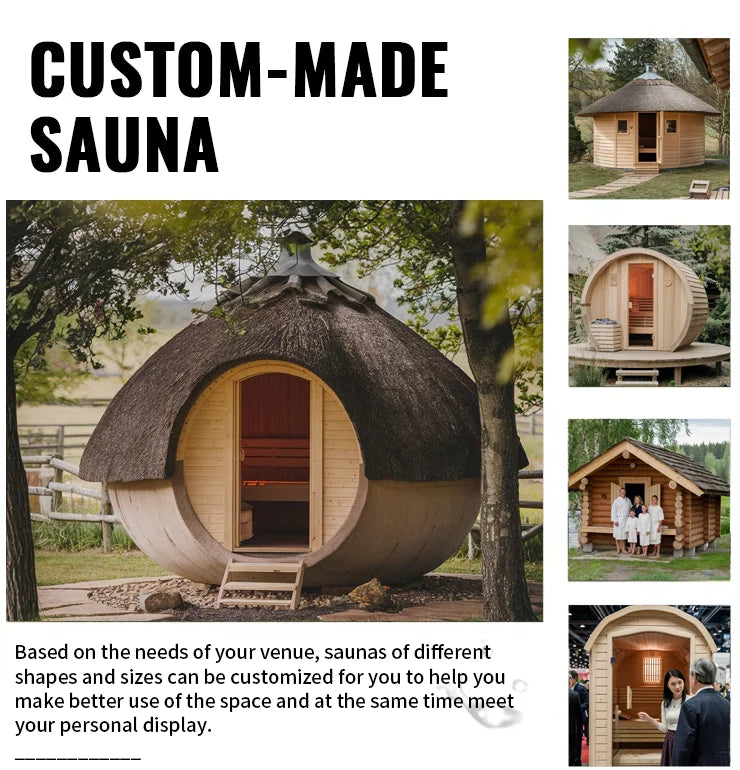 Modern simple outdoor cedar cube sauna easy installation automatic control furnace 4-6 people computer control panel