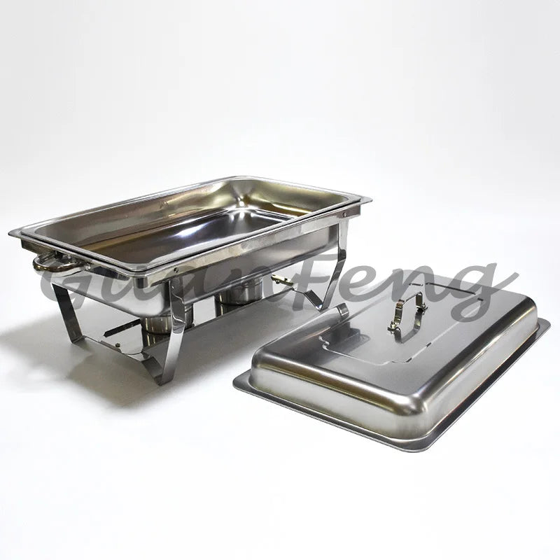 Thickened square self-service stainless steel buffet warmer
