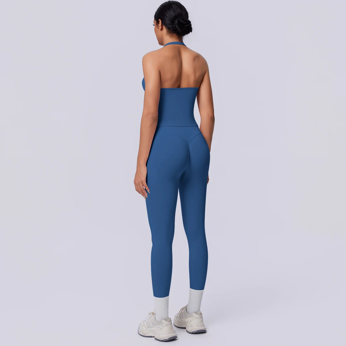 2PCS Woman Yoga Set Solid Color Sexy Fitness Top Summer Gym Workout High Stretch Female Pants Sports Fitness Clothing Yoga Set
