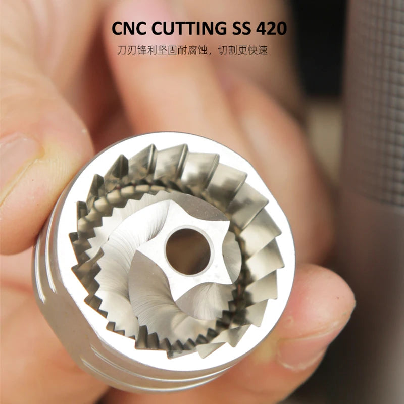 Professional Manual Coffee Grinder Upgrade All-metal Body  Anti-slip Design Portable Grinder Burr Inside
